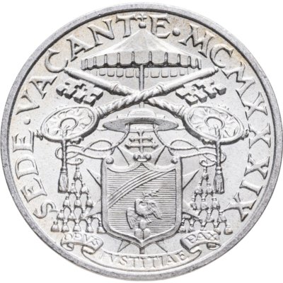 купить Ватикан 5 лир (lire) 1939 "Вакантный престол"
