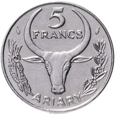 купить Мадагаскар 5 франков (francs) 1966-1989, случайный год