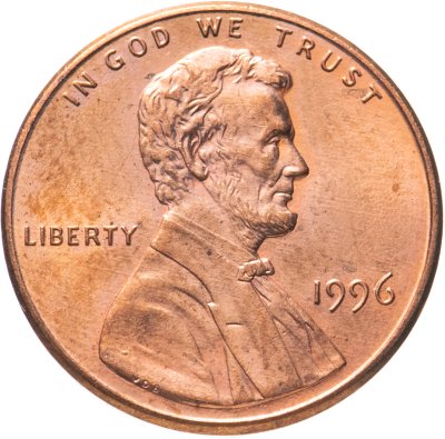 купить США 1 цент (cent) 1996 Мемориал Линкольна (Lincoln Memorial Cent)