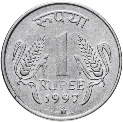 купить Индия 1 рупия (rupee) 1997 Mo, знак монетного двора: "Mo" - Мехико (Мексика)