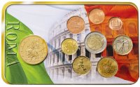 Купить Италия 2002 - 2008 набор евро из 8 монет и жетона в пластике с сертификатом