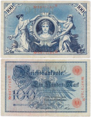 купить Германия 100 марок 1908 (Pick 34)
