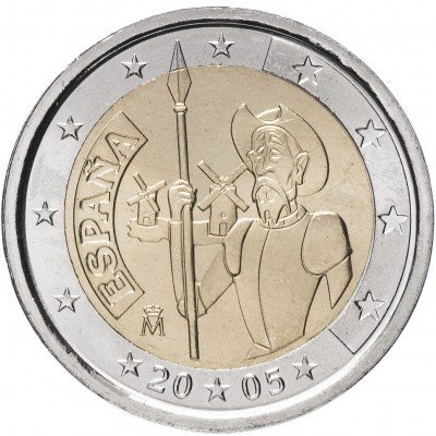 купить Испания 2 евро 2005 "400 лет первого издания романа "Дон Кихот" Мигеля де Сервантеса"