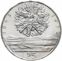 Купить Чехословакия 25 крон (korun) 1970 "25-летие Освобождения от немецко фашистских захватчиков"
