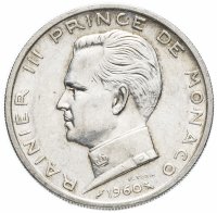 Купить Монако 5 франков (francs) 1960