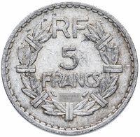 купить Франция 5 франков (francs) 1945-1952, случайная дата