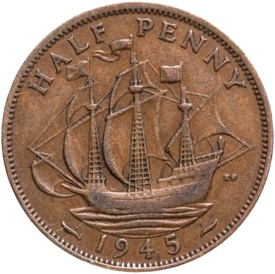 купить Великобритания 1/2 пенни (penny) 1945