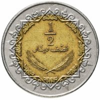 купить Ливия 1/2 динара (dinar) 2004