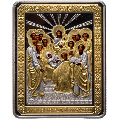 купить Острова Кука 5 долларов 2011 "Икона Успение пресвятой богородицы", в футляре с сертификатом