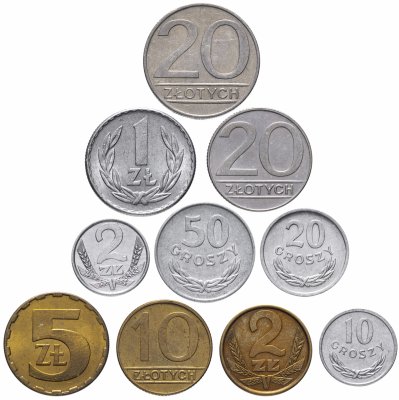 купить Польша набор монет 1957-1990 (10 штук, VF-XF)