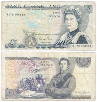 Купить Англия 5 фунтов 1971-1991 (Pick 378f)