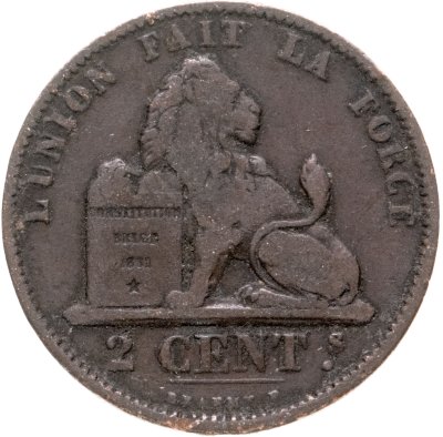 купить Бельгия 2 сантима (centimes) 1874