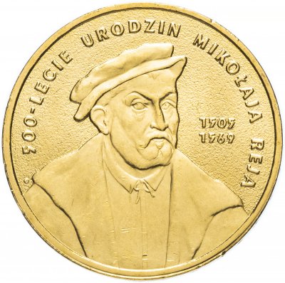 купить Польша 2 злотых 2005 "500-летие со дня рождения Миколая Рея (Mikołaj Rej — 500. rocznica urodzin)"