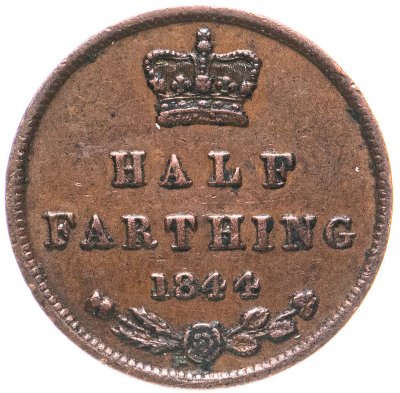 купить Великобритания 1/2 фартинга (farthing) 1844