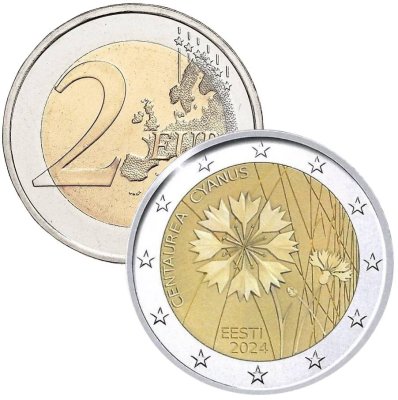 купить Эстония 2 евро (euro) 2024 "Василёк - национальный цветок Эстонии"