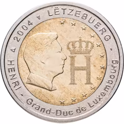 купить Люксембург 2 евро (euro) 2004 Портрет и монограмма герцога Люксембурга Анри Нассау