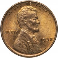 купить США 1 цент (cent) 1938 без знака монетного двора
