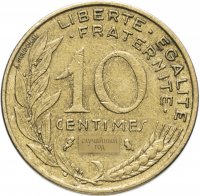 купить Франция 10 сантимов (centimes) 1962-2001 случайный год