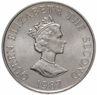 купить 2 фунта (pounds) 1987 25 лет Всемирному фонду дикой природы Джерси