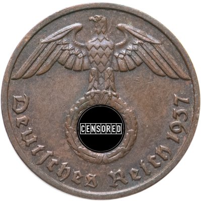 купить Германия (Третий Рейх) 1 рейхспфенниг (reichspfennig) 1937 F