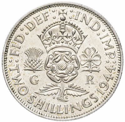 купить Великобритания 2 шиллинга (флорин, shillings) 1944