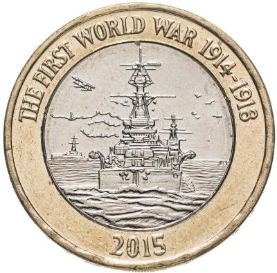купить Великобритания 2 фунта (pounds) 2015 "Королевский флот в Первой мировой войне"