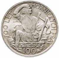 купить 100 крон (korun) 1949 700 лет Праву добычи серебра в Йиглаве