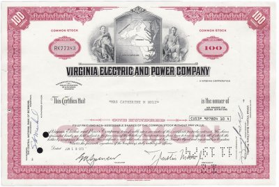 купить Акция США Virginia Electric And Power Company 1972-1974 гг.