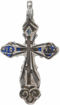 купить Крест нательный, серебро 84 пр., эмаль, г. Кострома, Российская Империя, 1908-1917 гг.