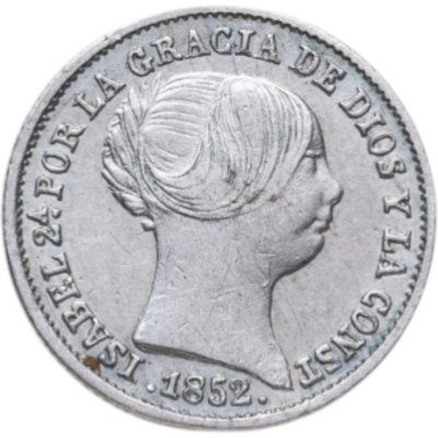 купить Испания 1 реал (real) 1852 Знак монетного двора "7-и конечная звезда" - Севилья