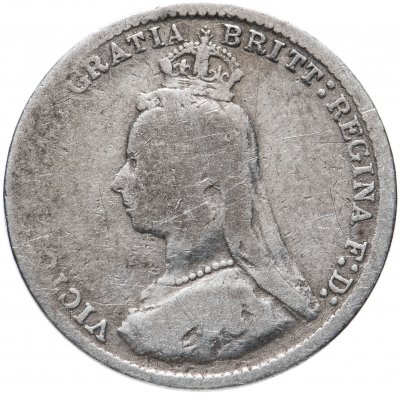 купить Великобритания 3 пенса (pence) 1887-1893, случайная дата