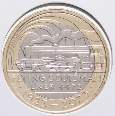 купить Великобритания 2 фунта (pounds) 2023 "100 лет Летучему шотландцу LNER 4472" в буклете
