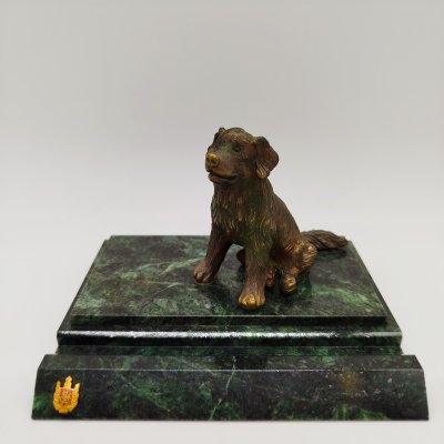 купить Визитница со скульптурой в виде собаки, бронза, камень, Россия, 2010-2015 гг.