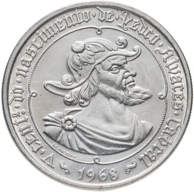купить Португалия 50 эскудо (escudos) 1968 500 лет со дня рождения Педру Алвариша Кабрала