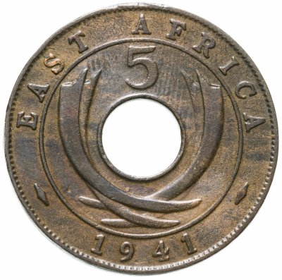 купить Британская Восточная Африка 5 центов (cents) 1941 I