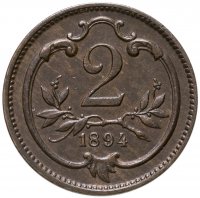 купить Австрия 2 геллера (heller) 1894