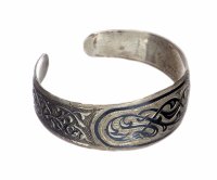 Купить Браслет с растительным декором, серебро 875 пр., СССР, 1960-1980 г.