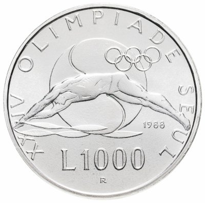 купить Сан-Марино 1000 лир 1988 "XXIV летние Олимпийские Игры, Сеул 1988"