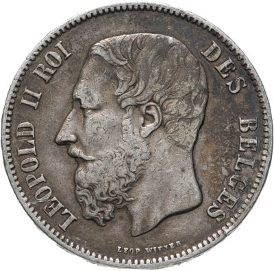 купить Бельгия 5 франков (francs) 1869