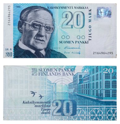 купить Финляндия 20 марок 1993 Литера А