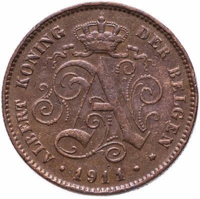 купить Бельгия 2 сантима (centimes) 1911 Надпись на голландском - 'ALBERT KONING DER BELGEN'