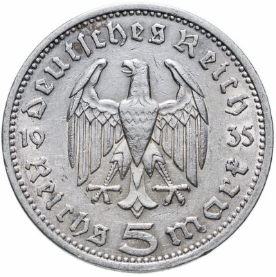 купить Германия Третий рейх 5 рейхсмарок (reichsmark) 1935 Гинденбург