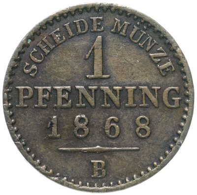 купить Германия, Пруссия 1 пфенниг 1868