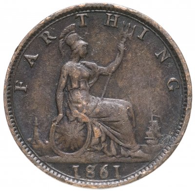 купить Великобритания 1 фартинг (farthing) 1861
