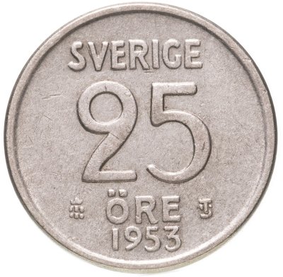 купить Швеция 25 эре (ore) 1953