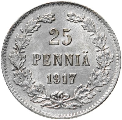 купить 25 пенни (pennia) 1917 S гербовый орёл без корон