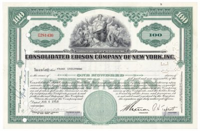 купить Акция США Consalidated Edison Company Of New York, Inc. 1948-1955 гг.