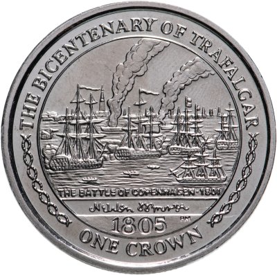 купить Остров Мэн 1 крона (crown) 2005 200 лет Трафальгарскому сражению. Битва при Копенгагене