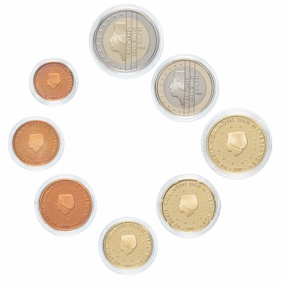 купить Нидерланды 2010 официальный годовой набор евро из 8 монет PROOF, в футляре с сертификатом