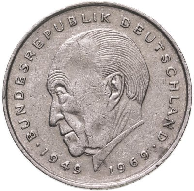 купить Германия 2 марки (mark) 1979 "Теодор Хойс, 20 лет Федеративной Республике (1949-1969)"